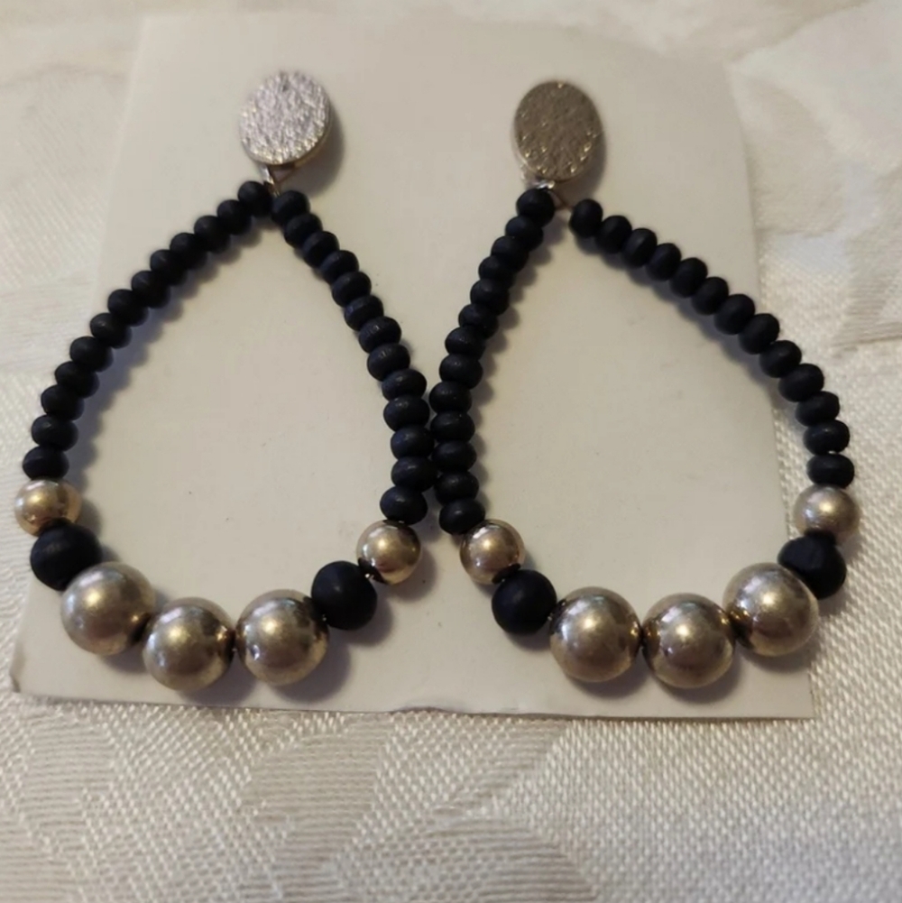 Black & Gold Bead Earrings